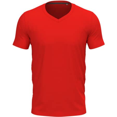Slim Fit Herren Stretch T-Shirt mit V-Ausschnitt in Scarlet Red von Stedman® (Artnum: S9610