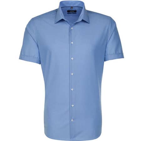 Men`s Shirt Tailored Fit Shortsleeve in Midblue von Seidensticker (Artnum: SN021001