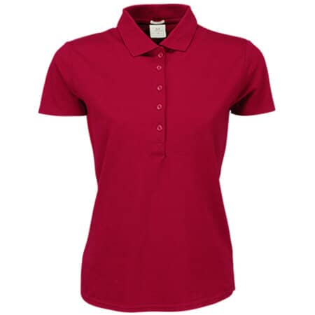 Elastisches Premium Damen-Poloshirt aus Bio-Baumwolle in Deep Red von Tee Jays (Artnum: TJ145
