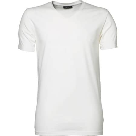 Elastisches Herren T-Shirt mit V-Ausschnitt in White von Tee Jays (Artnum: TJ401