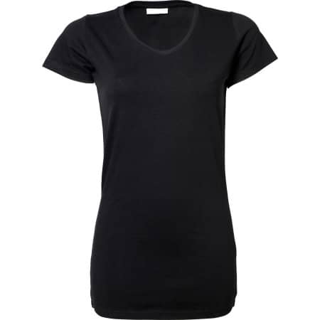 Extra langes Damen T-Shirt mit Stretch in Black von Tee Jays (Artnum: TJ455