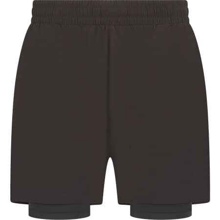 Men`s Double Layer Sports Short in Black|Black von Tombo (Artnum: TL615