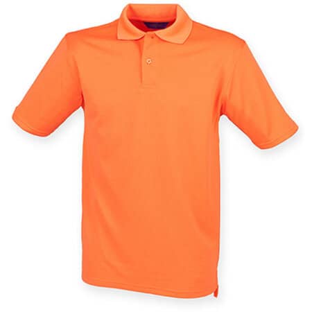 Pflegeleichtes funktionales Herren-Poloshirt in Bright Orange von Henbury (Artnum: W475