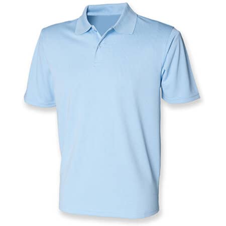 Pflegeleichtes funktionales Herren-Poloshirt in Light Blue von Henbury (Artnum: W475