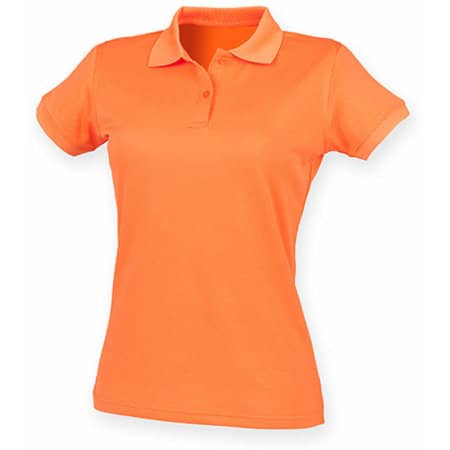 Schnelltrocknendes Coolplus® Poloshirt für Damen in Bright Orange von Henbury (Artnum: W476