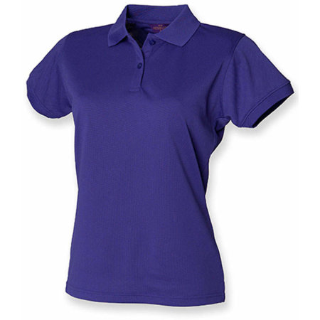 Schnelltrocknendes Coolplus® Poloshirt für Damen in Bright Purple von Henbury (Artnum: W476