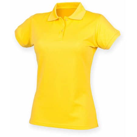 Schnelltrocknendes Coolplus® Poloshirt für Damen in Yellow von Henbury (Artnum: W476