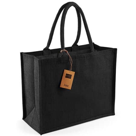 Klassische Jute-Einkaufstasche mit 21 Litern Volumen  in Black|Black von Westford Mill (Artnum: WM407