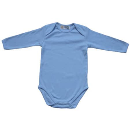 Langärmeliger Baby Body aus Bio-Baumwolle in Babyblue von Link Kids Wear (Artnum: X945