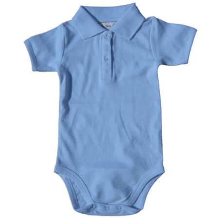 Baby Body aus Bio-Baumwolle mit Polokragen in Babyblue von Link Kids Wear (Artnum: X947