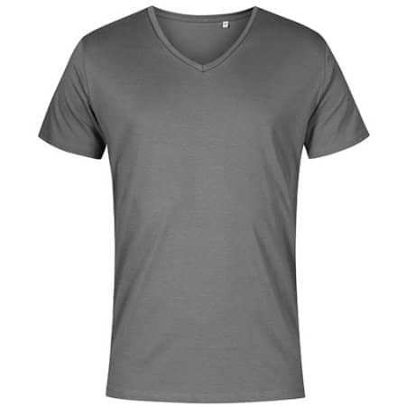 Herren Slim Fit T-Shirt mit V-Ausschnitt in Steel Grey (Solid) von X.O by Promodoro (Artnum: XO1425