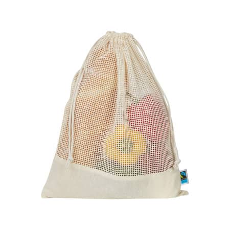 Fair Trade Mesh-Lebensmitteltasche aus Bio-Baumwolle von Printwear (Artnum: XT1100