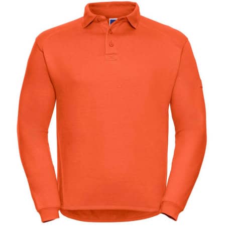Schwerer Herren Workwear-Sweater mit Polokragen in Orange von Russell (Artnum: Z012