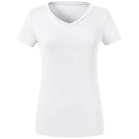Damen T-Shirt Pure Organic aus nachhaltiger Bio-Baumwolle in White von Russell (Artnum: Z103F