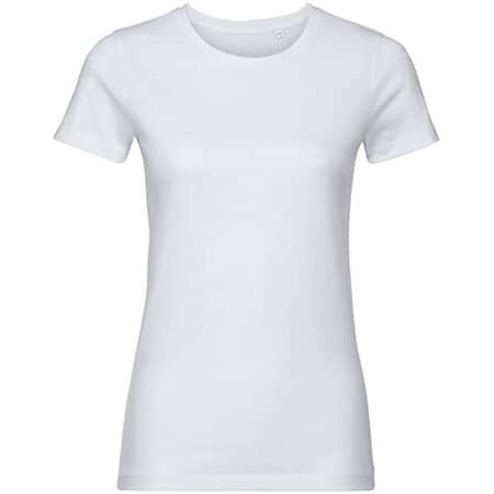 Körperbetontes Damen T-Shirt aus Bio-Baumwolle in White von Russell (Artnum: Z108F