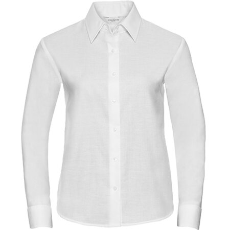 Pflegeleichte klassische Oxford-Bluse Slim Fit in White von Russell (Artnum: Z932F