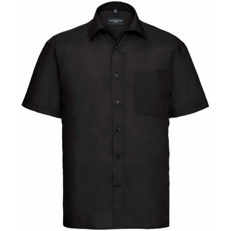 Pflegeleichtes Hemd mit Brusttasche und klassischem Kragen in Black von Russell (Artnum: Z935