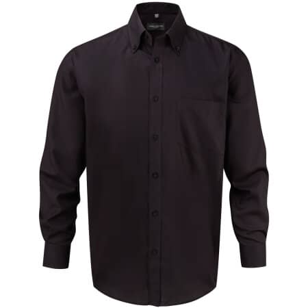 Men`s Long Sleeve Ultimate Non-Iron Shirt in Black von Russell (Artnum: Z956