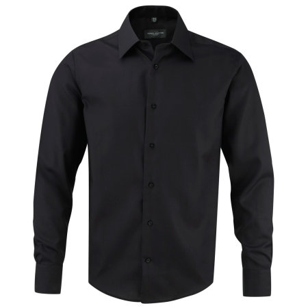 Men`s Long Sleeve Tailored Ultimate Non-Iron Shirt in Black von Russell (Artnum: Z958