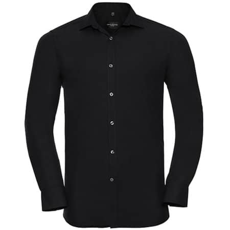 Men`s Long Sleeve Ultimate Stretch Shirt in Black von Russell (Artnum: Z960